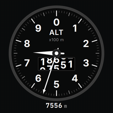 ALT — Altímetro de 3 ponteiros — clássico